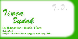 timea dudak business card